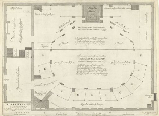 Ground plan for the alteration of the Theatre in Amsterdam, 1658