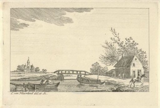 View of a Canal with a Towing Boat