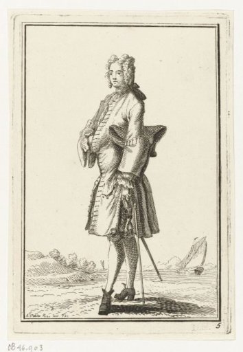 Man with hat under arm