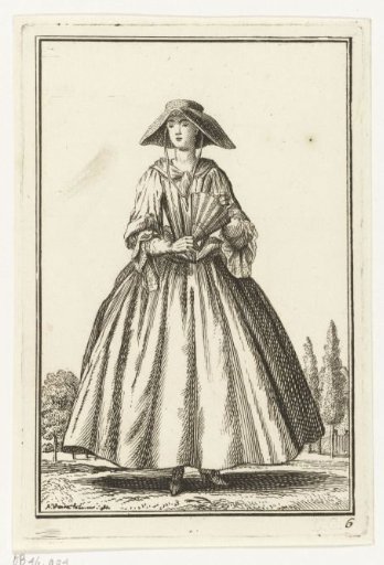 Woman with hat and fan