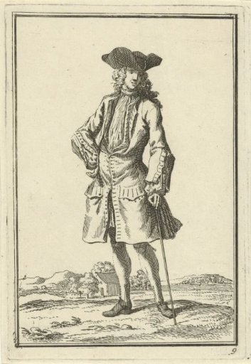 Man with Hat and Walking Stick