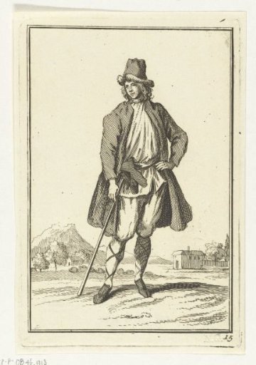 Man with Hat and Cane