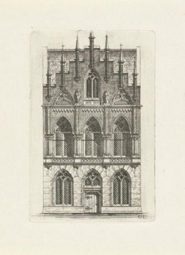 Gothic facade with seven pinnacles