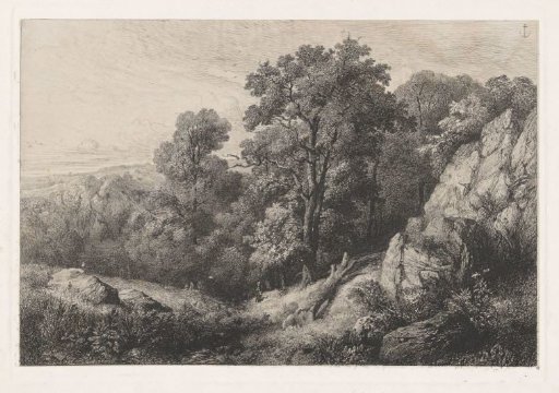 Hilly Landscape with a Walker
