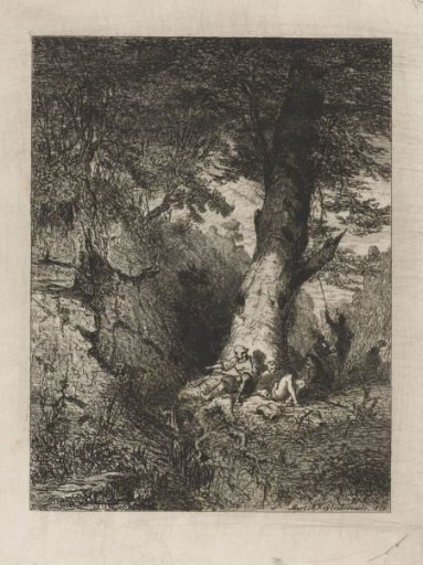 Resting soldiers under a tree