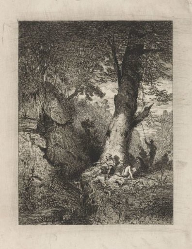 Resting soldiers under a tree