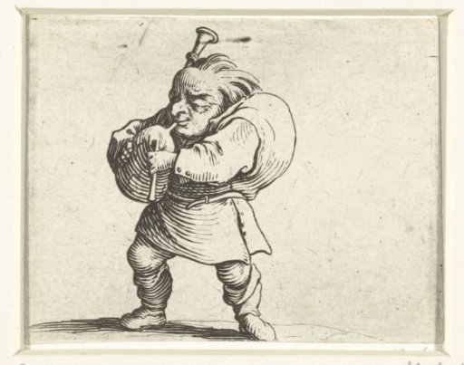 Little man (caricature) with bagpipe