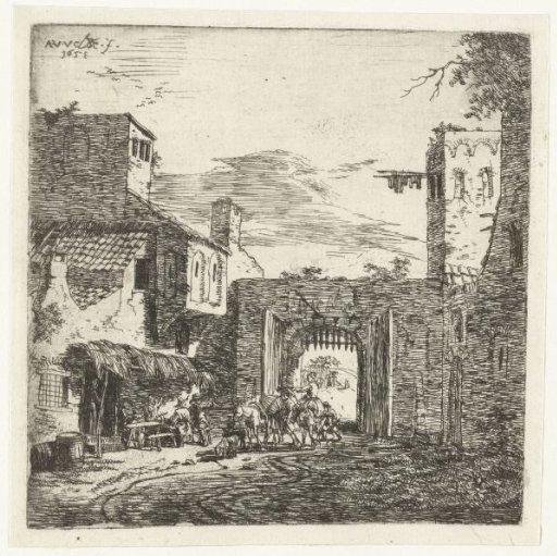 City gate near an inn