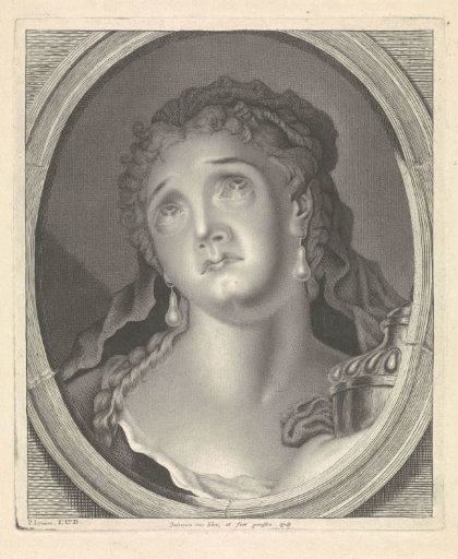 Adrienne Lecouvret in the role of Cornelia with an urn containing the ashes of her husband Pompey
