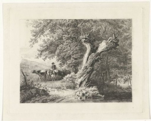 Landscape with Bare Tree and Shepherd