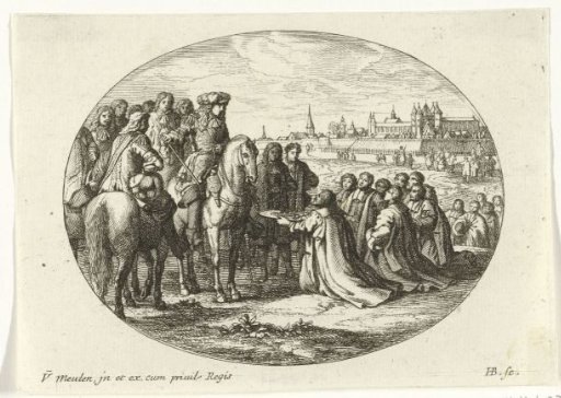 Keys of the city presented to Louis XIV, King of France