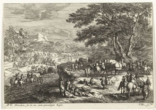Landscape with soldiers
