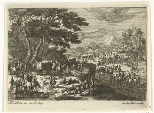 Landscape with soldiers