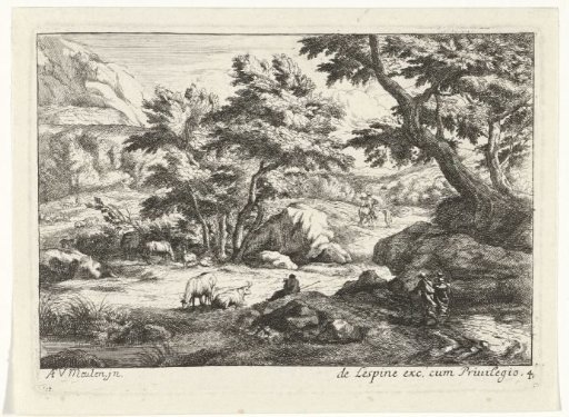 Landscape with cattle and figures
