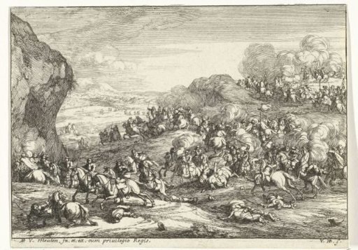 Landscape with a cavalry engagement