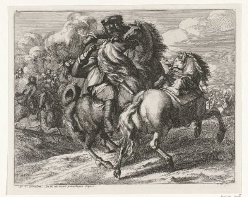Mounted soldier shot down