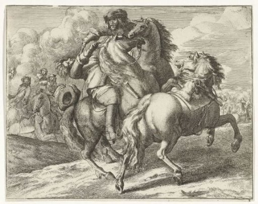 Mounted soldier shot down