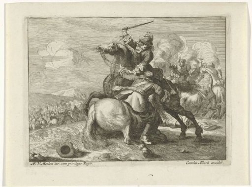 Sword fight between two horsemen