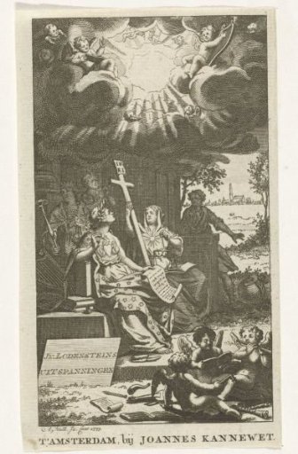 Allegorical representation with a writer