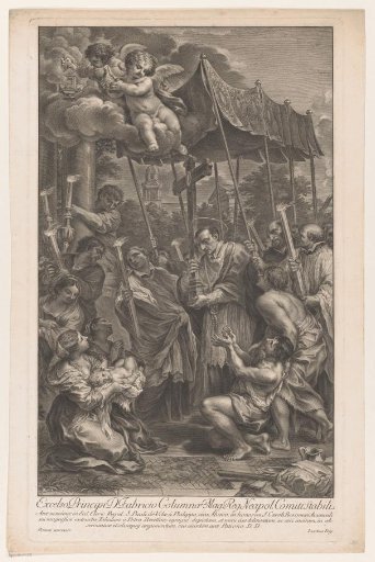 St. Charles Borromeus carrying a crucifix among victims of the plague