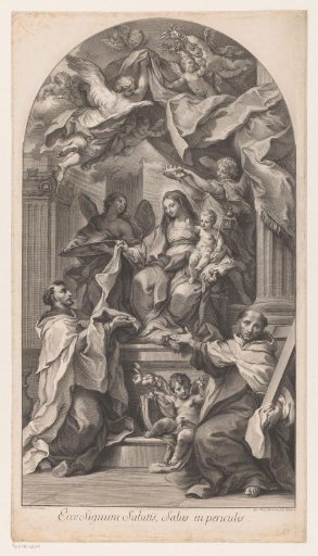 Enthroned Madonna and Child with St. Simon Stock and St. John of the Cross