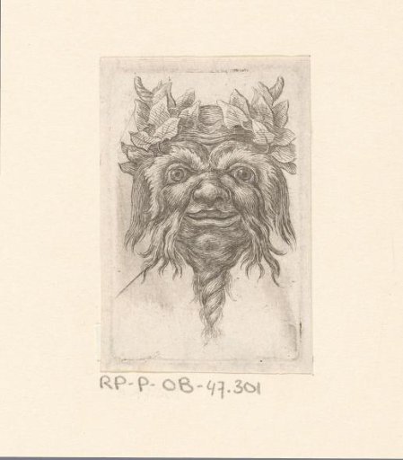 Mask with laurel leaves and beard