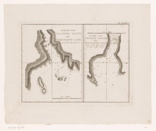 Maps of parts of the coast of the Kerguelen Islands in the Indian Ocean