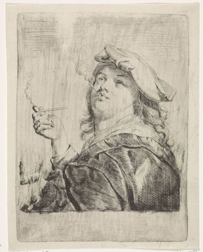Smoker with a pipe in hand