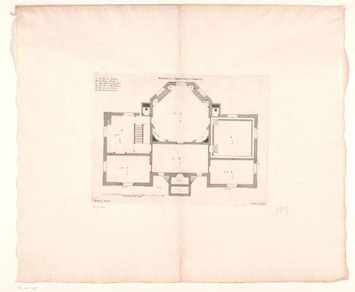 Floor plan of the first floor of house De Nes in Vreeland