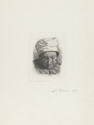 Head of an Old Woman with Spectacles and Cap