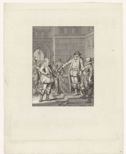 Orange returns his sword to Bossu in Hoorn, 1573