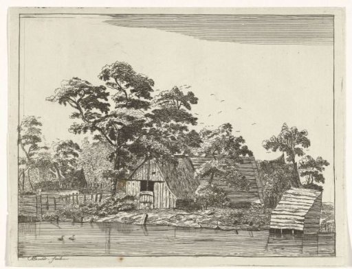 Houses by a pond