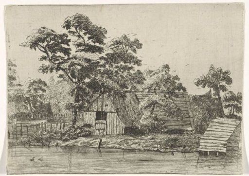 Houses by a pond