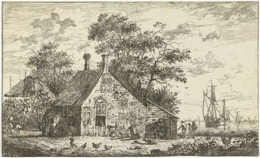 Farmhouse by a river