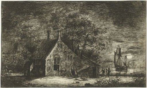 Farmhouse by a river