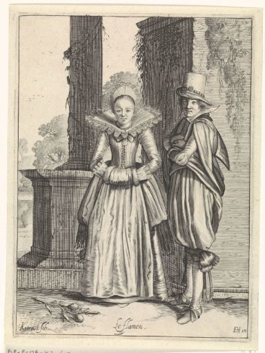 Elegant couple in Flemish dress