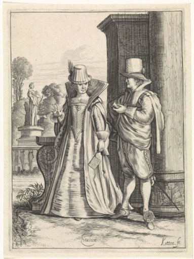 Elegant couple in Italian dress