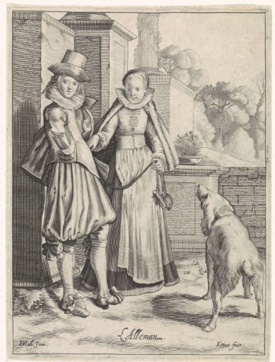 Elegant couple in German dress