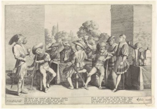 Nobles around a richly set table