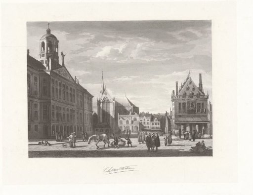 View of the Town Hall on the Dam in Amsterdam