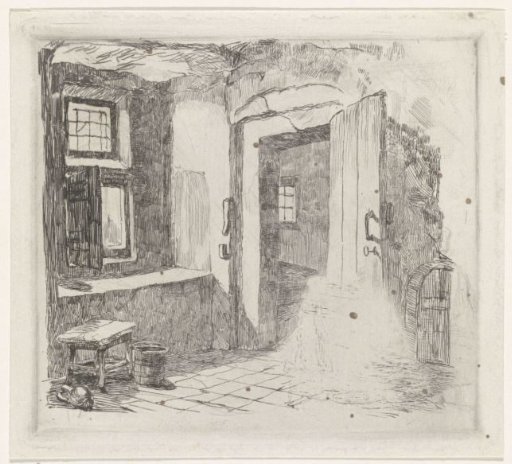Interior with an open door