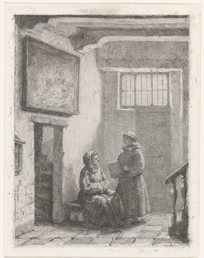 Seated and standing monk