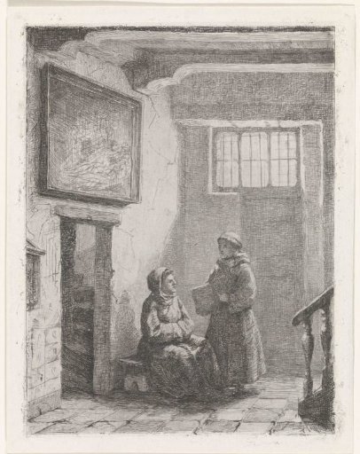 Seated and standing monk