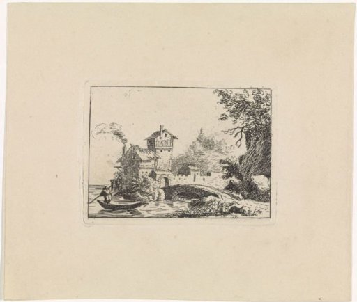 Landscape with a village on the water