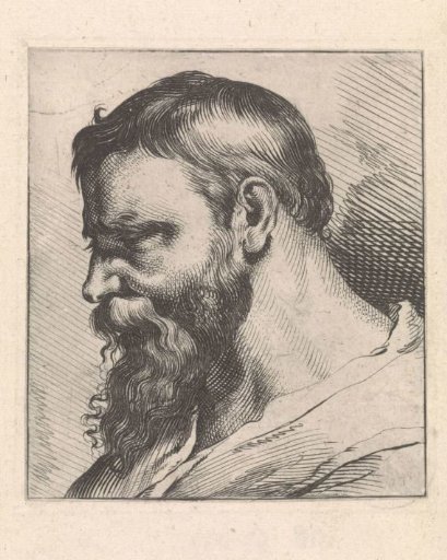 Bust of an apostle to the left