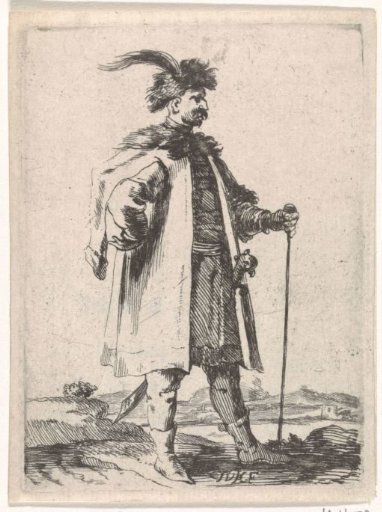 Turk with hat and walking stick