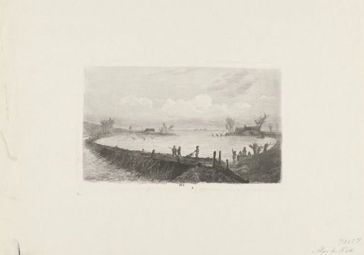Embankment of the breach at Speet, 1855