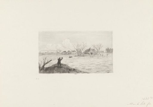 Dike breach of the Meuse at Poederoijen, 1855