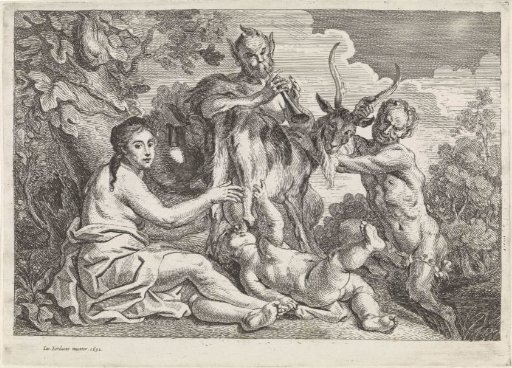 The child Jupiter is fed by the goat Amalthea