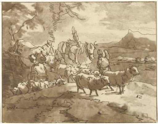 Landscape with shepherds and cattle